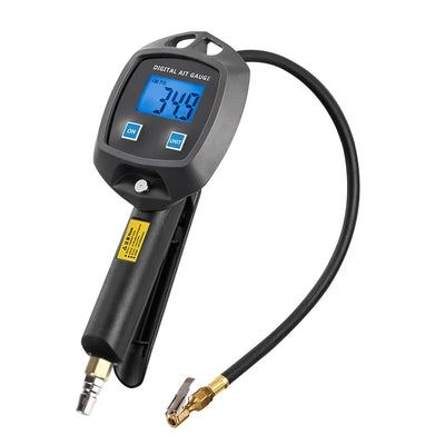 Digital Tire Pressure Gauge LCD Display 0-255Psi 600mm Hose Accurate Pressure Monitoring Inflation Deflation Multi-Unit Compatibility for Cars Motorcycles Bicycles Trucks