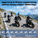 Beebest BE700 Helmet Intercom Bluetooth Headset 16-Rider Powerful Intercom Voice Control AI Noise Reduction 1250mAh Long Battery Fast Charging IP67 Waterproof for Safety Long Range Communication