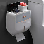 Bathroom Organizer Shelf Wall Mount Toilet Paper Holder Large Capacity Wall-mounted Double-layer Toilet Paper Holder No Drilling Installation Waterproof Paper Towel Storage Box Suitable for Bathroom Organization