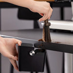 Comfook Metal Compact Coffee Espresso Knock Box Coffee Waste Bin Espresso Puck Bin Espresso Grounds Bin with Silicone Knock Bar