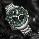LinkMejor Multi-function Men Watch Night Light Waterproof Quartz Watch Timepiece Chronograph Date Sport Watch for Male