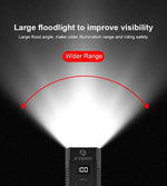 LinkMejor USB Rechargeable Bike Light, Super Bright 1800 Lumen Wide Angle View Bicycle Lights, Easy To Install Bike Front Lights, Bicycle Headlight Safety Flashlight