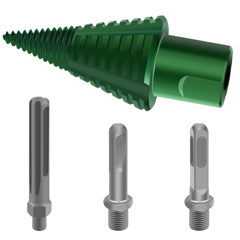 Wood Splitter Drill Bit Carbon Steel High Frequency Cutting Spiral Design Fits Electric Hammer Round Square Handle Tree Stump Removal Firewood Splitting