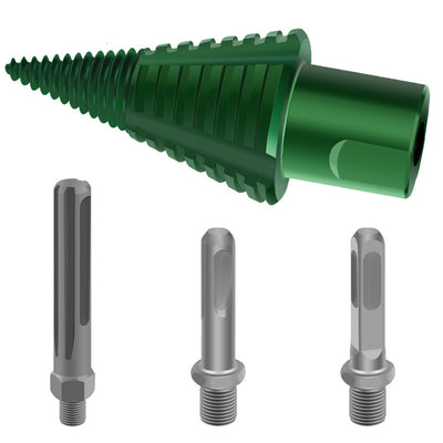 Wood Splitter Drill Bit Carbon Steel High Frequency Cutting Spiral Design Fits Electric Hammer Round Square Handle Tree Stump Removal Firewood Splitting