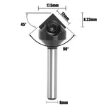 Insert Style Carbide Spoilboard V groove90° Single Flute Ruter Bit End Mills Woodworking Milling Cuttters Shank 1/4"