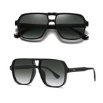 Fashion Square Double-bridge Pilot Sunglasses for Men Women UV400 Protection Sun Glasses for Driving Travel Fishing