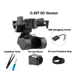 XF C-20T Camera Gimbal, 19mm Mount for DJI O3 Unit / WalkSnail Moonlight Avatar, Anti-Vibration Design Fixed-Wing FPV Racing Drones