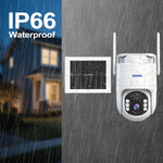 LinkMejor QFS71 4G LTE Solar Security Camera 3MP Color Night Vision PIR Alarm PTZ Two-Way Audio IP66 Outdoor Wireless CCTV Cameras