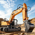 Huina Toys XC523 RTR 1/18 2.4G 26CH Officially Licensed XCMG XE260 RC Excavator Car Alloy Bucket Simulated LED Light APP Remote Controlled Engineering Vehicle Toys Model Collection Gift For Boys