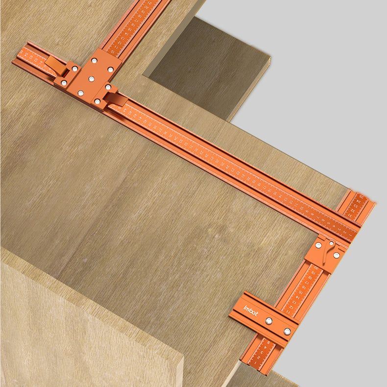 Imbot Wood Cross-backer Ruler 90° Corner Plate Precision Aluminum Alloy Woodworking Cutting Guide Positioning Tool