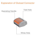 60PCS Electrical Wire Connector Boxed Quick Wiring Connector Electric Cable Terminal Block PCT-212 213 215 Push-in Terminal Blocks
