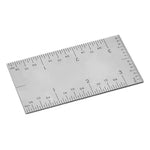 Stainless Steel Square Edge Ruler Compact Measuring Tool 8.9 x 5 cm Portable Metric and Inch Markings Professional Precision