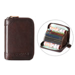 Ekphero RFID Blocking Genuine Leather Men's Card Holder, Vintage Cowhide Leather Large Capacity Multi-card Slot Short Credit Card Bag, Driver's License Leather Card Case,Money Clips Mini Bag for Men