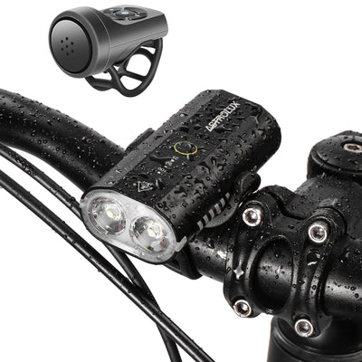 Astrolux® BC2 Double 800LM LED Bright Bike Light 2600mAh Battery IP64 Waterproof 5 Light Modes Type-C Rechargeable Bicycle Front Light Flashlight with Horn