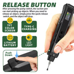 LinkMejor 140g Lift Electric Vacuum Suction Pen Rechargeable Portable SMD IC Handling Tool Built-in Mini Pump Anti-Static LED Light Type-C Charging Screen Display