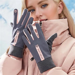 LinkMejor Winter Gloves for Women Fleece-Lined Windproof Warm Touchscreen-Compatible Anti-Slip Cycling Gloves for Skiing Hiking Outdoor Sports