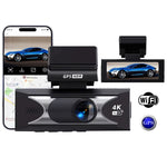 LinkMejor 4K Dash Cam Dual Lens 3840x2160P AI Driver Assistance ADAS GPS WiFi Wide Angle Night Vision Car DVR Camera