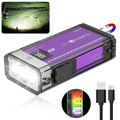 LinkMejor S300 3600LM Ultra Bright Moonbox Flashlight Type-C Rechargeable 3000mAh Outdoor Camping Fishing Light Source Multi-function Power Bank Function EDC Tool LED Torch Lamp