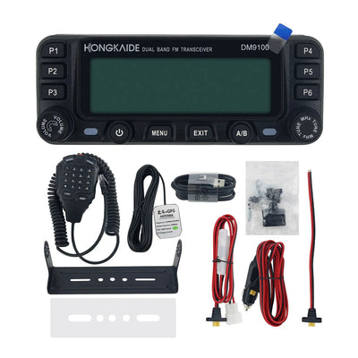 LinkMejor DM9100 25W DMR Mobile Radio Dual Band FM Transceiver VHF UHF Built-in GPS Module Digital and Analog Two Slot Voice Encryption