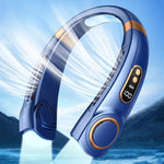 1800mAh Portable Hanging Neck Fan  Top Version  Battery Display Colorful Breathing Light Portable Halterneck Fan USB Handheld Silent Multi-function Bladeless Mini Electric Fan