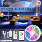 MOES Tuya WiFi Smart LED Strip Light RGB5050 16 Million Colors Music Sync Dimmable Timer Function Voice Control with Alexa Google Assistant