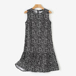 LinkMejor Women Floral Print Party Dress with Mermaid Hem and Ruffle Hem, Fashion Sleeveless Loose Fit Midi Dress Plus Size