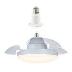 Elfeland E27 30W 2-In-1 Ceiling Fan Light with Retractable Blades 3 Color Temperatures 4-Speed Wind Quiet Operation Fan Lamp Remote Control for Home Use