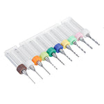 Drillpro 10Pcs 0.6mm-1.5mm Tungsten Carbide PCB Drill Bits Print Circuit Board Mini CNC Drilling Bit Set