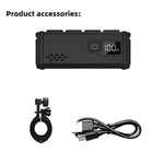 LinkMejor Bicycle Headlight 1000 Lumen USB C Rechargeable 4-LED Front Light with Digital Display MTB Lamp for Night Riding