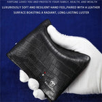 LinkMejor Business Casual Billfold Cowhide Leather Men Wallet with Gift Box Short Crocodile Pattern Holder RFID Money Clip Gift for Boyfriend Father Husband Gift