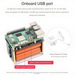 LinkMejor HAT E Uninterruptible Power Supply Module for Raspberry Pi 5/4B/3B+ 5V 6A Output Type-C Fast Charging I2C Real-Time Monitoring