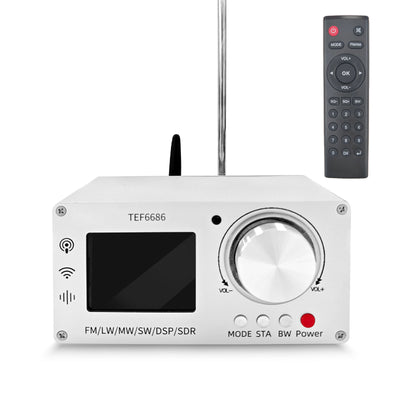 TEF6686 Full Band Digital Radio Receiver Aluminum Alloy FM LW MW SW DSP SDR Portable 2.8 Inch Screen Built in Speaker Rechargeable Battery 99 Station Storage Compact Design
