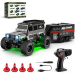 LinkMejor E88 E89 RTR 1/64 2.G RWD Mini RC Car with Suitcase Off-Road Climbing Truck LED Light Two Speed Full Scale Desktop Large Foot Remote Control Vehicles Models Boys Gifts Toys