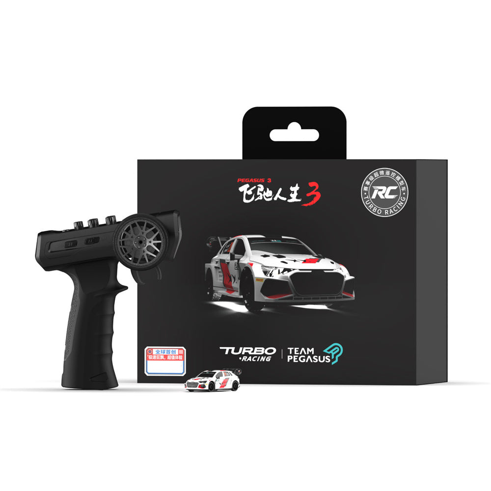 Turbo Racing for Pegasus 3 C78 2026 Official Licensed Co-Branded Edition RTR 1/76 2.4G RWD Mini Sports Drift RC Car LED Light Full Proportional Remote Control Ultra Micro Racing Vehicles Models Toys