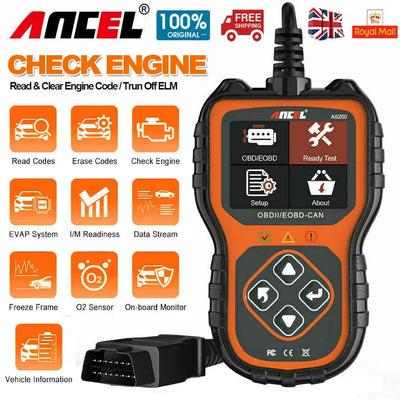 LinkMejor AS200 OBD2 Scanner Car Diagnostic Tool Engine Check Car OBD2 Scanner OBD2 Code Reader Check Engine Fault Data Stream Car Tools Car Diagnostic Tools