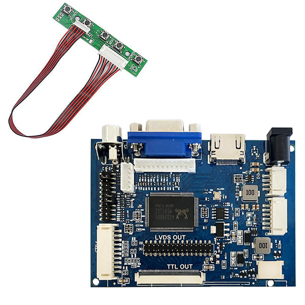 LinkMejor Display TTL LVDS Controller Board HDMIVGA 2AV 50PIN for AT070TN90 92 94 Support Automatically VS-TY2662-V1 with 5-key Keyboard