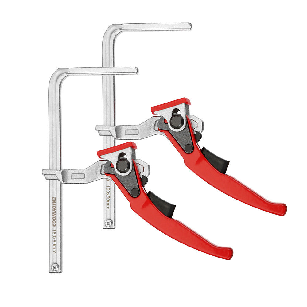 LinkMejor 2PCS/4PCS Alloy Steel Upgrade Quick Ratchet Track Saw Guide Rail Clamp MFT Clamp for MFT Table and Guide Rail System Woodworking Clamp