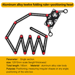 6/9/12 Fold Aluminium Alloy Angle Ruler Finder Measuring Ruler Perforated Mold Template Tool Locator Drill Guide Tile Hole