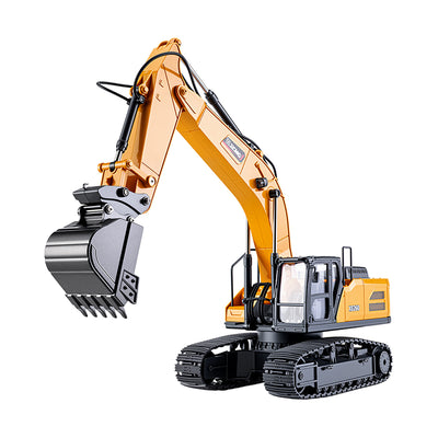 Huina Toys XC523 RTR 1/18 2.4G 26CH Officially Licensed XCMG XE260 RC Excavator Car Alloy Bucket Simulated LED Light APP Remote Controlled Engineering Vehicle Toys Model Collection Gift For Boys