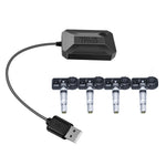 4 Wheel USB Android Car Tire Pressure Alarm System 433.92MHz TPMS Wireless Transmission Auto Security Temperature Alarm System