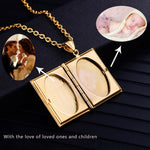 Religious Jesus Cross Locket Pendants Gold Silver Color Photo Frame Memory Necklace for Women/Men Stainless Steel Cross Necklace Faith Jewelry Gift