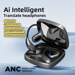 K5 AI Smart Translation Earphones bluetooth 5.4 Earbuds 16.2mm Large Drivers HiFi Bass Sound 30H Playback Multi-language Simultaneous Translation Earhooks Headphones