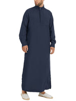 LinkMejor Mens Robes Saudi Style Thobe Dishdash Jubba Arab Robe Islamic Clothing Long Maxi Dress Tops