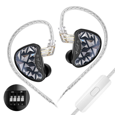 KZ AS24 Pro HiFi Earphone In-ear Monitor Earbuds 24 Balanced Armature Drivers 4-level Tuning Switch DLP 3D Printing Technology 3.5mm Jack Earbuds Headset
