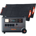 Blackview Oscal Powermax 3600 SE PM3600SE Rugged Power Station+2*PM200 Pro Solar Panel Kit Power Station 3600W 14 Versatile Outlets with 14 Outlets LiFePO4 Cells 6 * LED Light Modes Power Backup for Emergency Communication Camping House Trolling