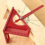 LinkMejor Adjustable 180 Degree Aluminum Alloy 3D Triangle Measuring Ruler Protractor Carpentry Square Metric Inch Scale CNC Scribing Tool