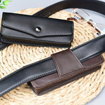 Hasp Reading Glasses Case Hung On the Belt Leather Waistpack Sunglasses Storage Box for Everyday Use