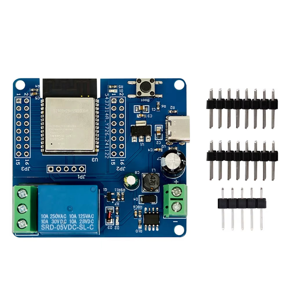 ESP32-C6 WiFi BT Development Board DC 5-60V Single Channel Relay Module Onboard Type-C Interface Switch Module