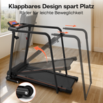 [EU Direct] Bominfit JK0805L Elderly Rehabilitation Walking Pad Treadmill with Extended Handrail - Top Speed 12km/h, 2.5HP Quiet Motor, LED Display with 12 Programs, Safety for Senior Recovery Fitness