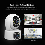 SriHome SH049 2MP HD Dual-Lens WIFI PTZ Security Camera AI Motion Color Night Vision Two-Way Audio Remote Monitoring Smart IP Surveillance Camera for Indoor Home Security